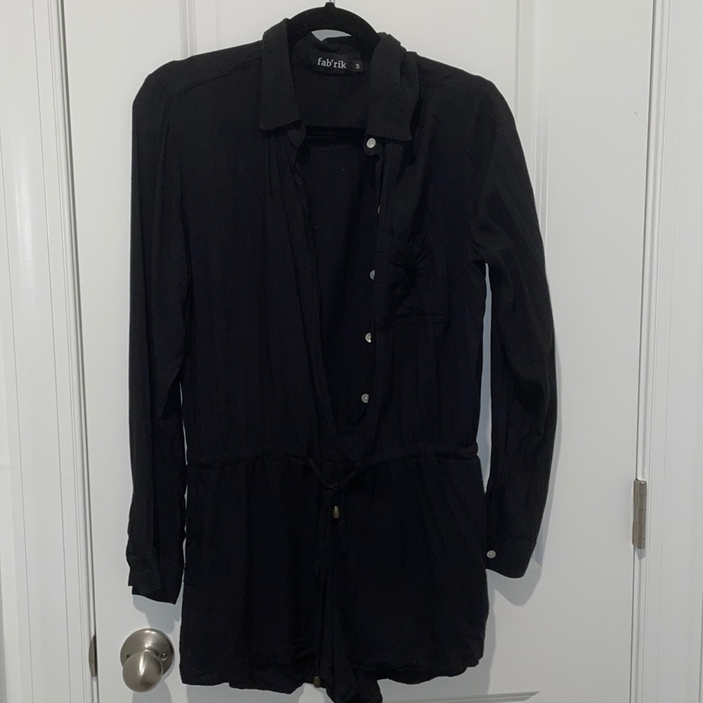 Fab’rik black linen romper. Size M. Worn once.